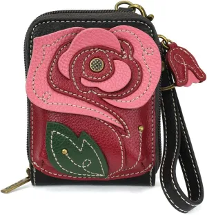 CHALA RFID Cute-C Credit Card Holder Wallet Wristlet - Women Faux Leather Cute-C with Strap