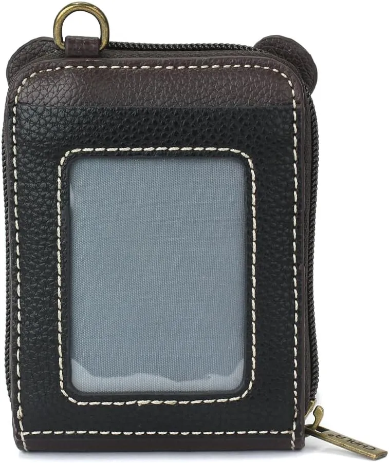 CHALA RFID Cute-C Credit Card Holder Wallet Wristlet - Women Faux Leather Cute-C with Strap
