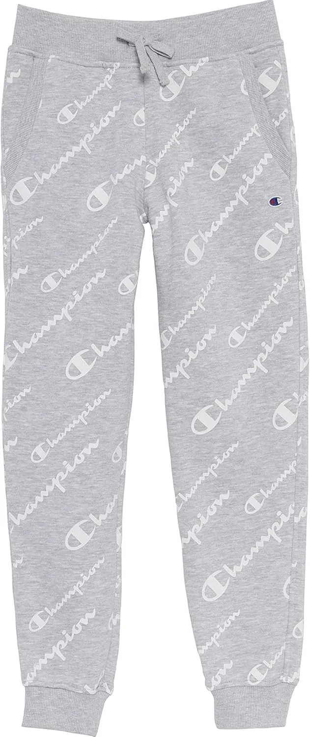 Champion Girls Heritage Fleece Jogger Sweatpant Big and Little Girls (Oxford Heather AOP, X-Large)