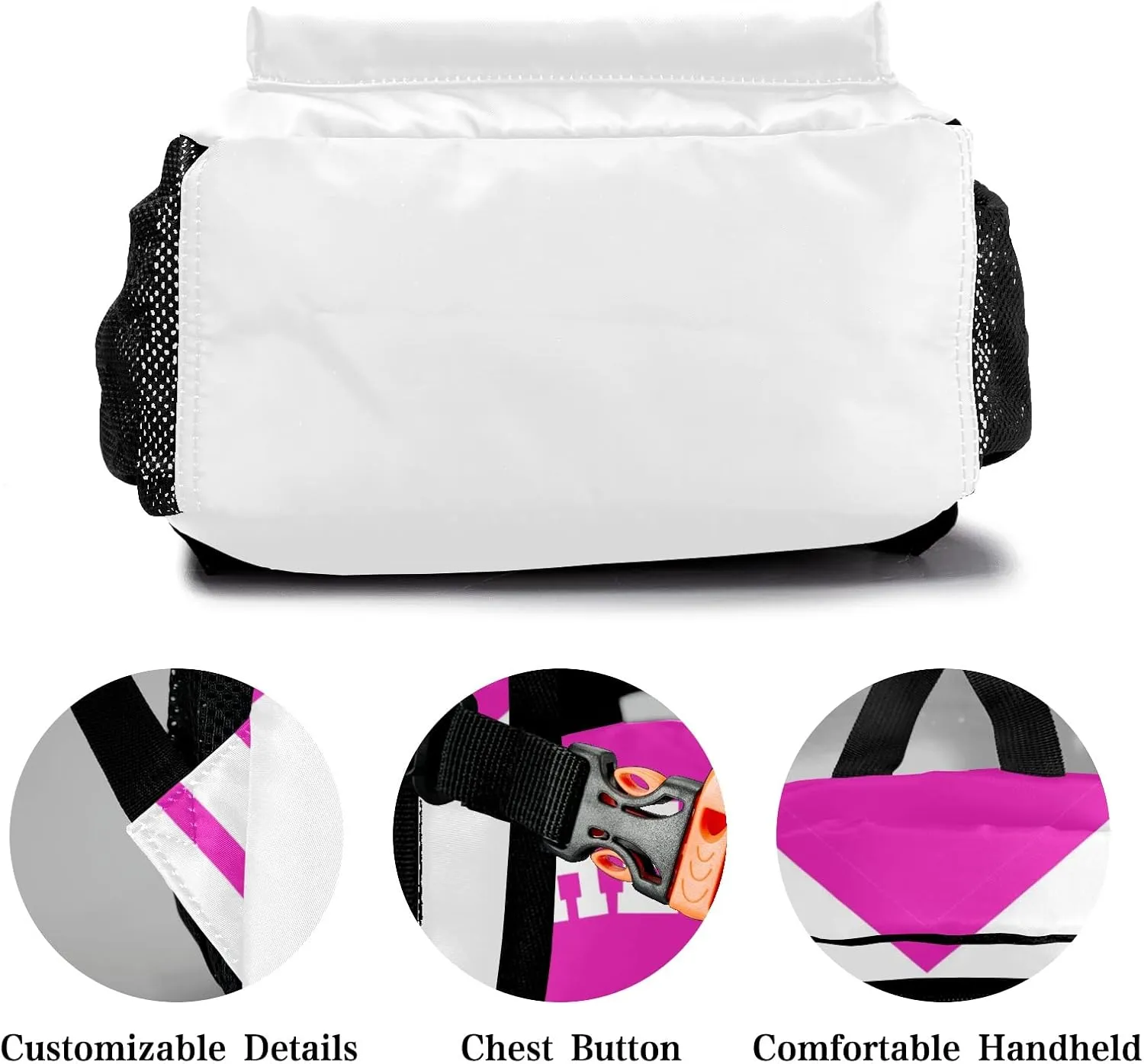 Cheer Cheerleader Hot Pink Backpack Personalized Waterproof Casual Daypack Gift for Holiday Birthday