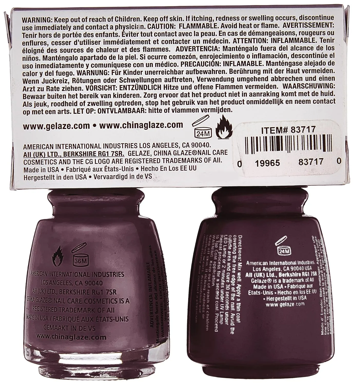 China Glaze Gelaze Tips and Toes Nail Polish, Evening Seduction, 2 Count