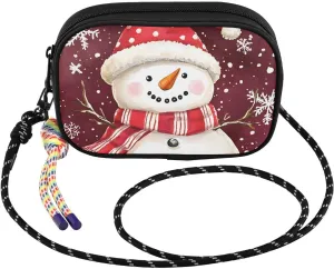 Christmas Snowman Snowflake Crossbody Bag for Women Cell Phone Purses Women's Small Shoulder Handbags Wallet Purse with Strap