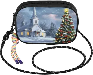 Christmas Tree Church Crossbody Bag for Women Cell Phone Purses Women's Small Shoulder Handbags Wallet Purse with Strap