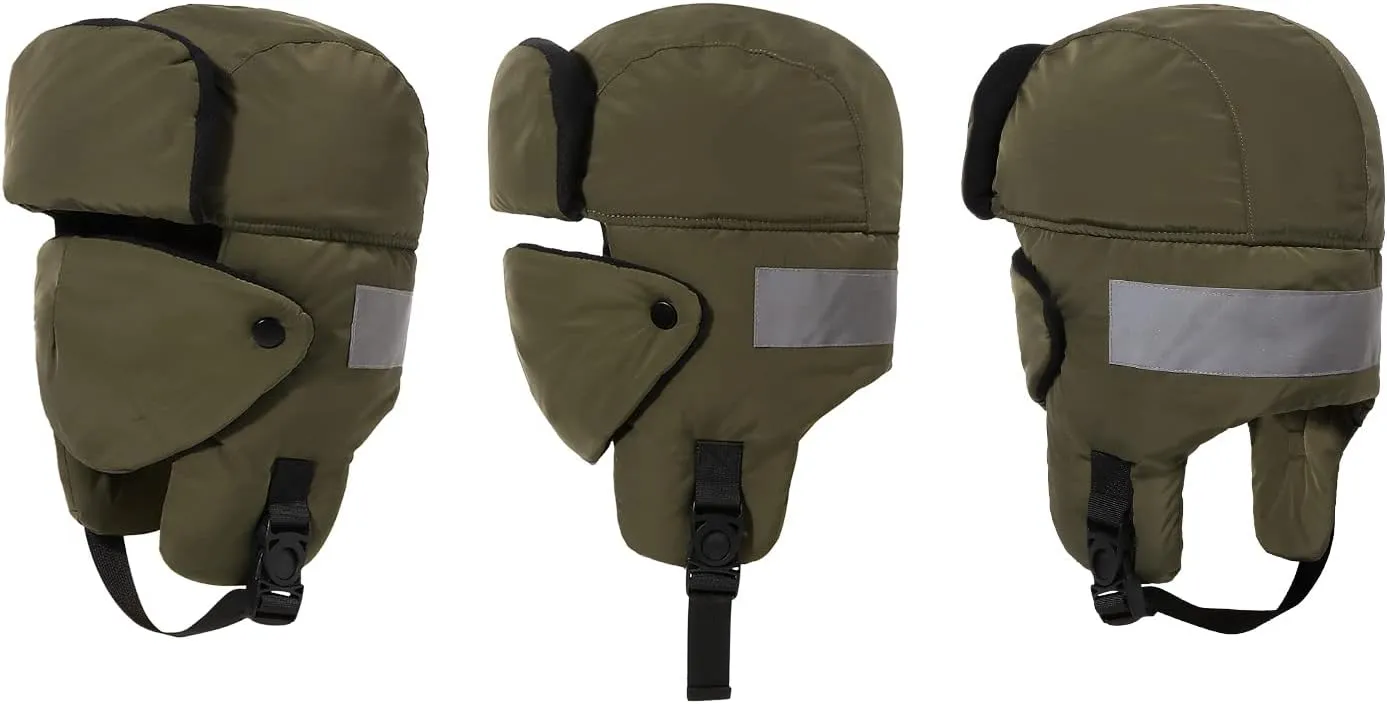 Clakllie Waterproof Trapper Hat with Earflaps Facemask Winter Ushanka Russian Eskimo Cap Warm Trooper Hats for Skiing