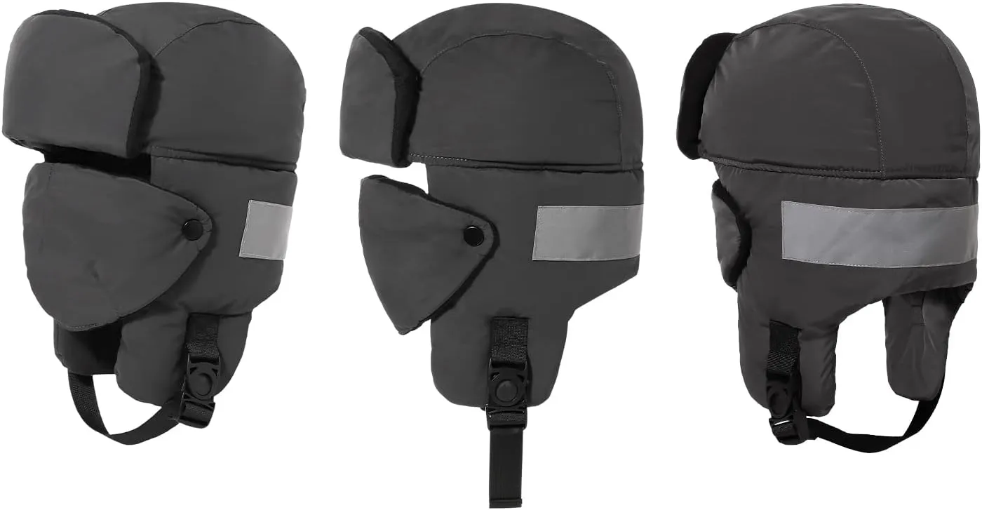 Clakllie Waterproof Trapper Hat with Earflaps Facemask Winter Ushanka Russian Eskimo Cap Warm Trooper Hats for Skiing