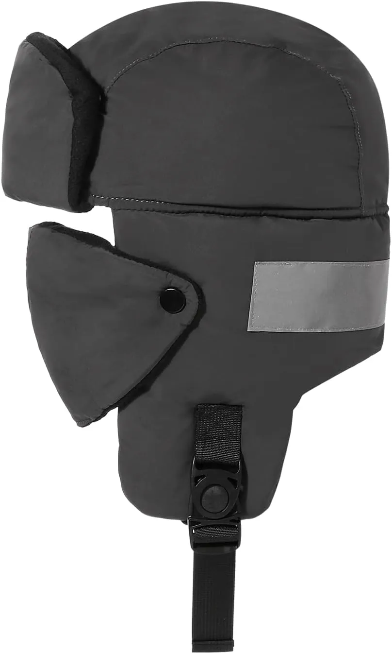 Clakllie Waterproof Trapper Hat with Earflaps Facemask Winter Ushanka Russian Eskimo Cap Warm Trooper Hats for Skiing