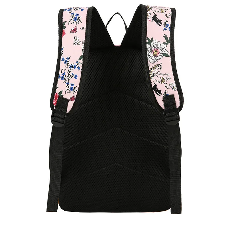 Classic Unique Three-piece Large Capacity Floral Backpacks