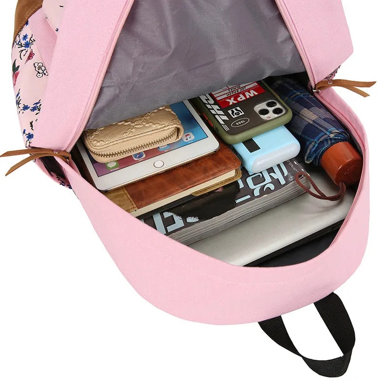 Classic Unique Three-piece Large Capacity Floral Backpacks