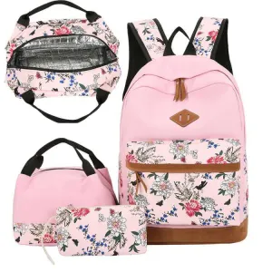 Classic Unique Three-piece Large Capacity Floral Backpacks