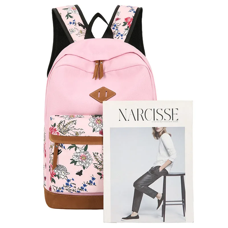 Classic Unique Three-piece Large Capacity Floral Backpacks