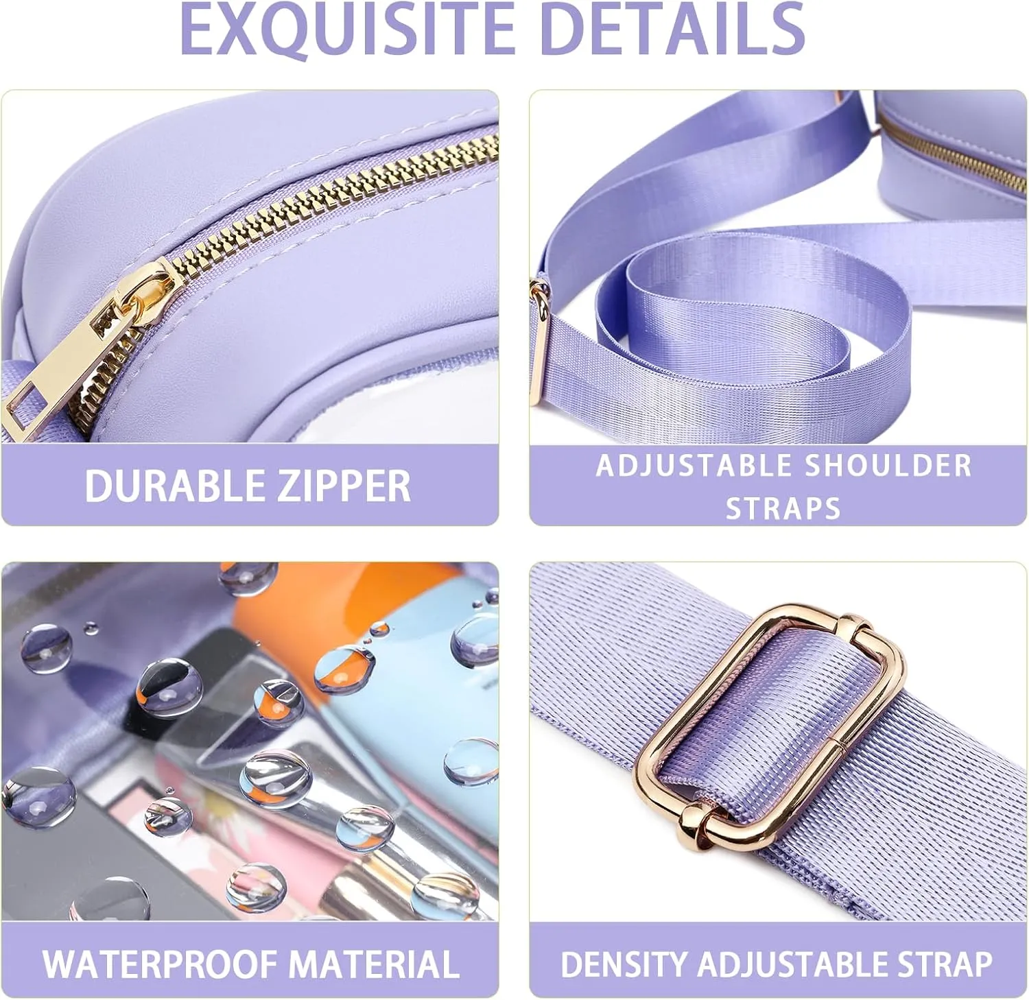 Clear Bag Stadium Approved Clear Crossbody Fanny Purse Transparent Bag for Concerts Sports Festivals
