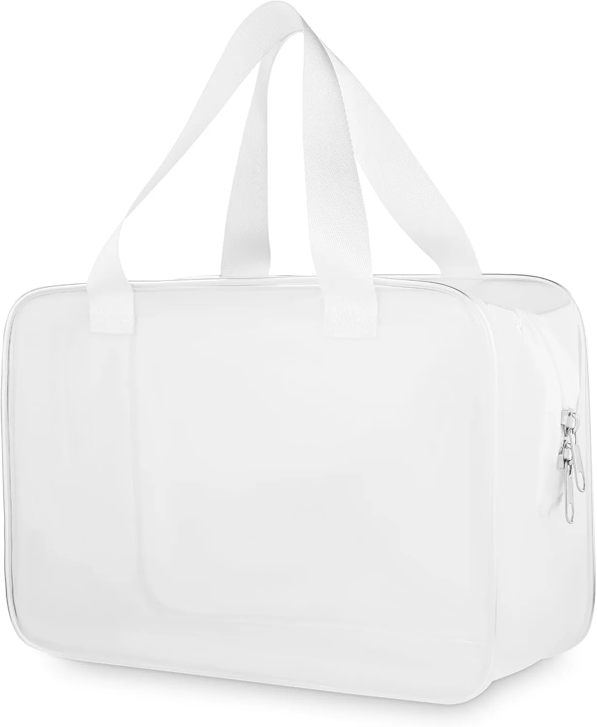 Clear makeup bag | Water Resistant PVC hanging Toiletry Pouch with Zipper TSA Approved | Cosmetic Transparent Bag Carry on Airport Airline Compliant | Travel Accessories for Men and Women