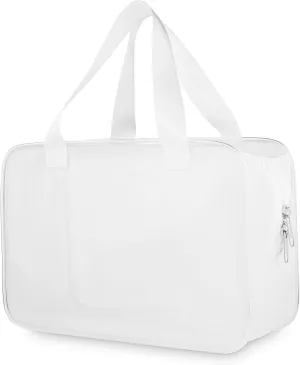 Clear makeup bag | Water Resistant PVC hanging Toiletry Pouch with Zipper TSA Approved | Cosmetic Transparent Bag Carry on Airport Airline Compliant | Travel Accessories for Men and Women