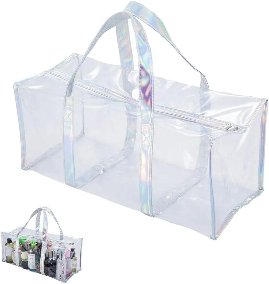 Clear Tote Bag Transparent Bag Stadium Approved Travel Gym See Through Toiletry Bag for Women