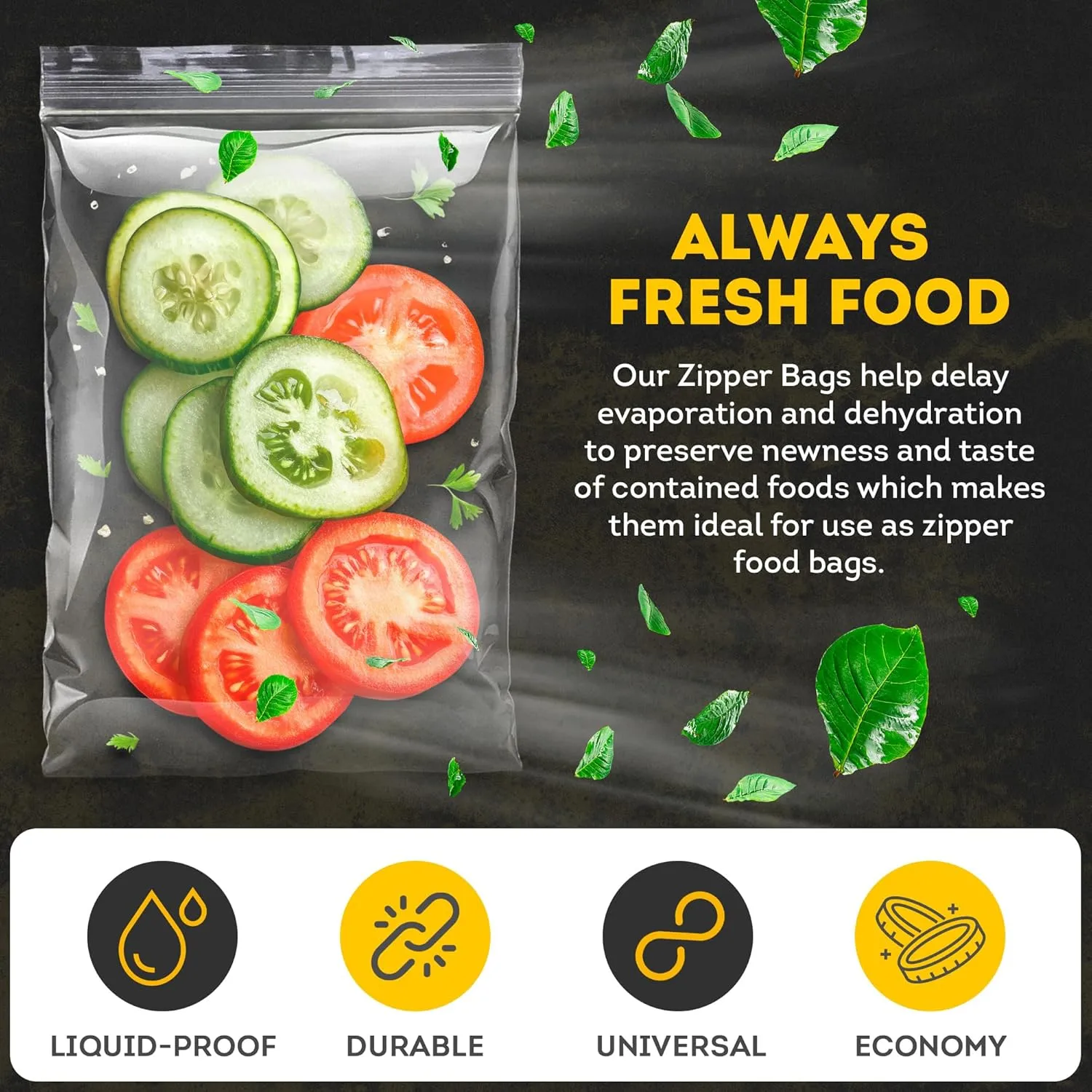 Clear Zipper Bags for Organizing, 5 x 8 Inches. 100 Pack Reclosable Plastic Bags for Small Business, 2 Mil. Clear Zipper Pouches. Waterproof Storage Bag with Zip Top.