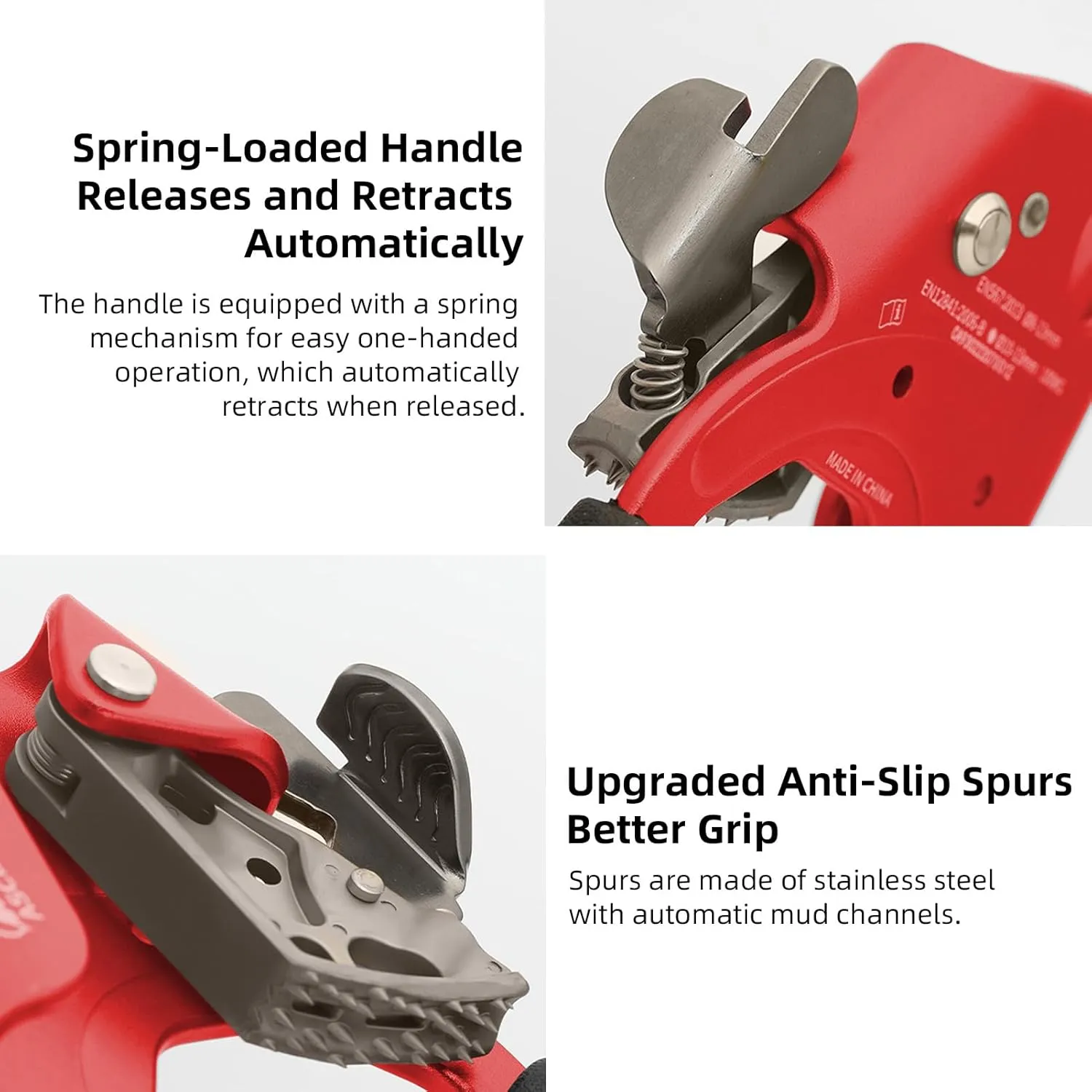 Climbing Hand Ascender Mountaineering Rock Climbing Tree Arborist Strong Rappelling Gear Equipment Rope Clamp with Ergonomic Rubber Handle, Aluminum Alloy Climbing Ascender for 10~13MM Rope