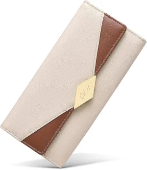CLUCI Leather Wallet for Women Slim Designer Trifold Ladies Credit Card Holder