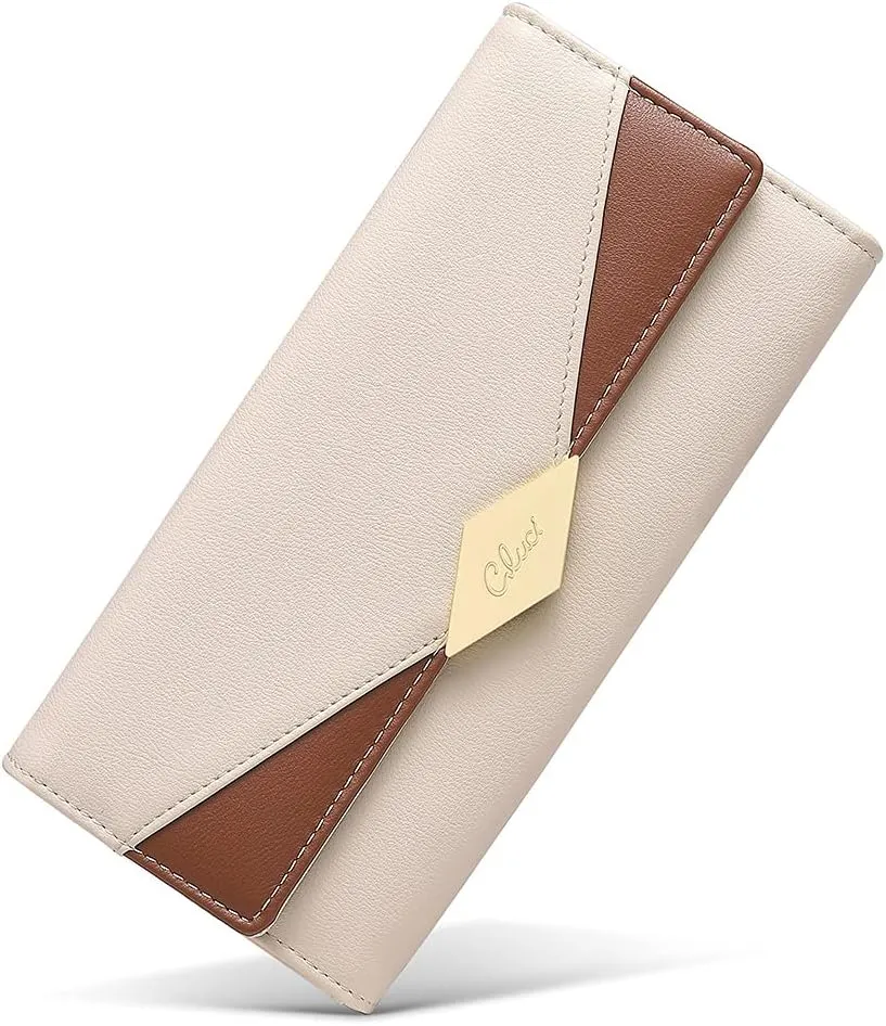 CLUCI Leather Wallet for Women Slim Designer Trifold Ladies Credit Card Holder