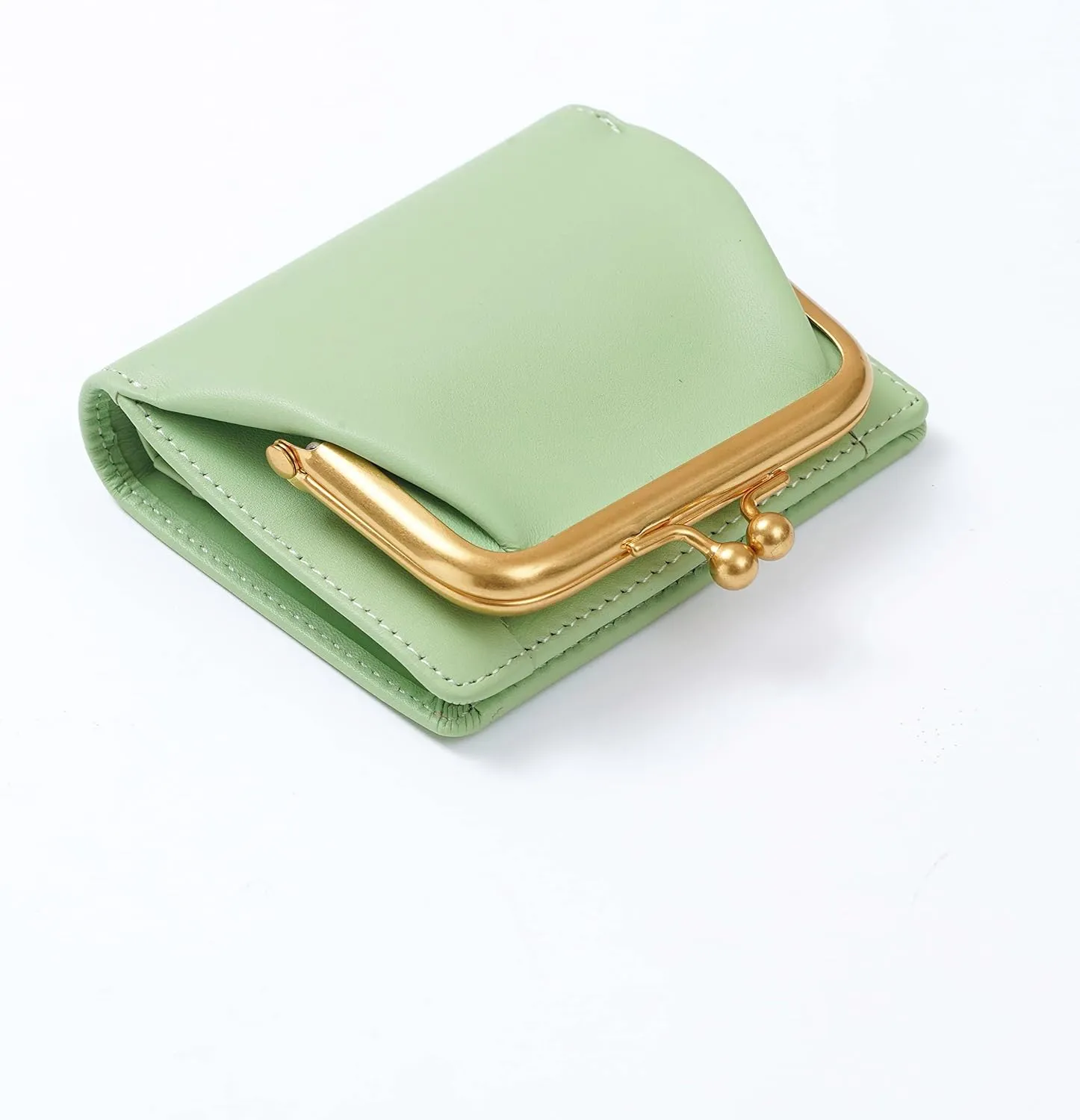 Cockatoo Stylish Women's Wallet with Genuine Nappa Leather, Bi-Fold Design, Kiss-Lock Coin Pocket and ID Window - Perfect for Small Essentials! (Nile Green)