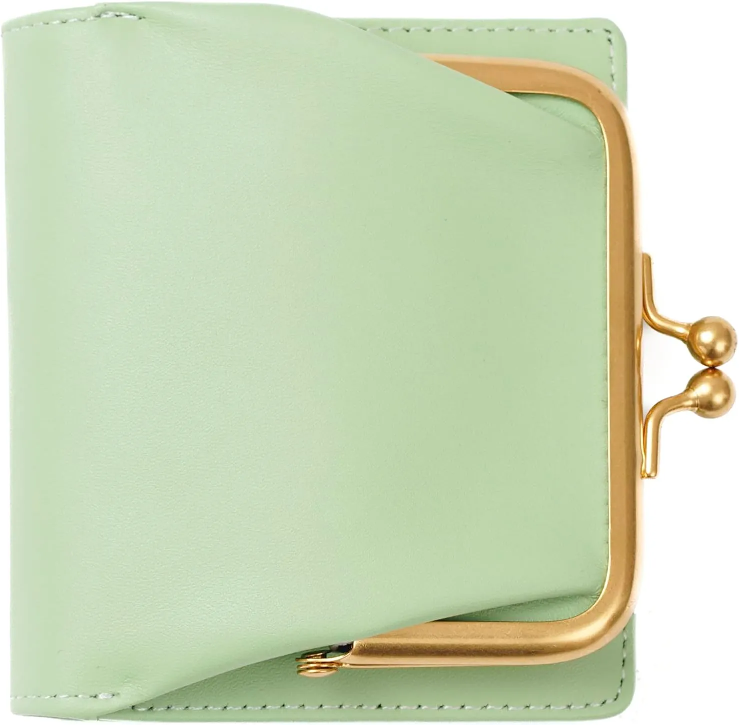 Cockatoo Stylish Women's Wallet with Genuine Nappa Leather, Bi-Fold Design, Kiss-Lock Coin Pocket and ID Window - Perfect for Small Essentials! (Nile Green)