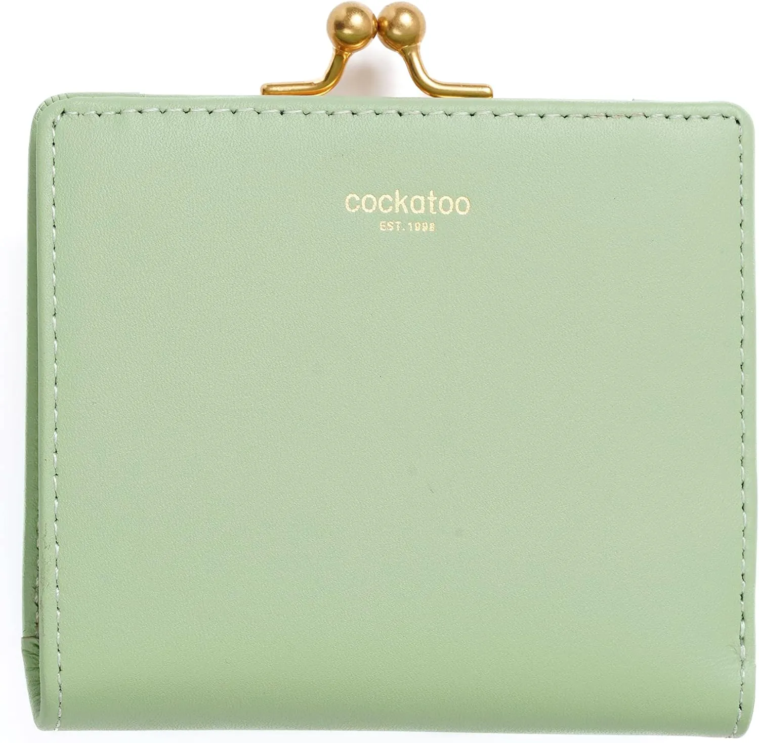 Cockatoo Stylish Women's Wallet with Genuine Nappa Leather, Bi-Fold Design, Kiss-Lock Coin Pocket and ID Window - Perfect for Small Essentials! (Nile Green)