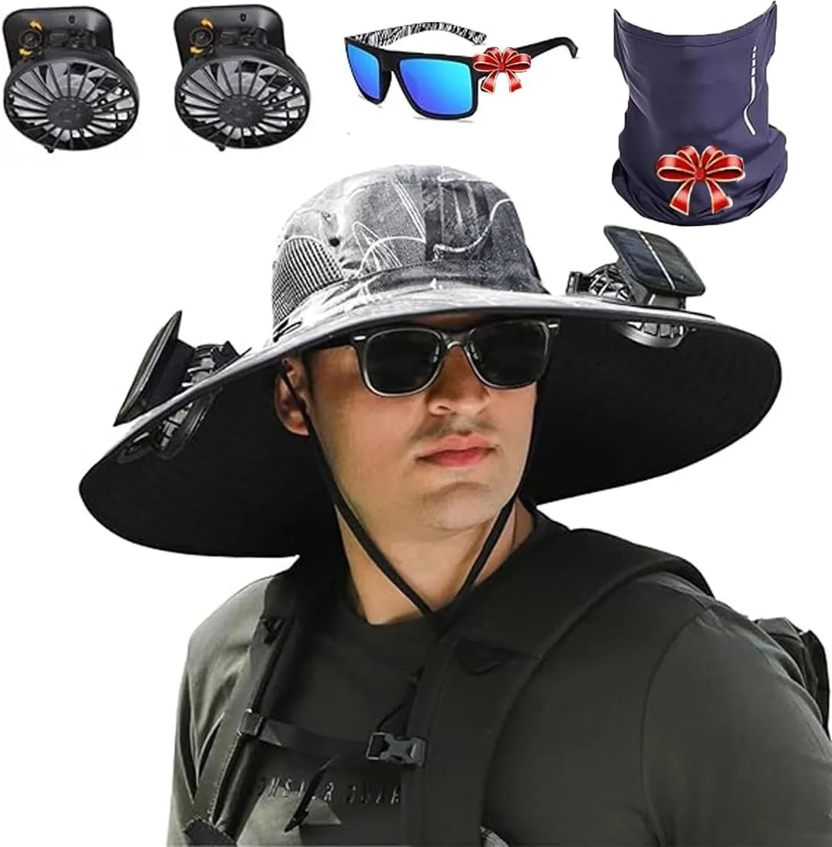Colitt - Fishing Hat with Built in Fan, Colitt Fishing Hat, USB & Solar Powered Fans, Waterproof Removable