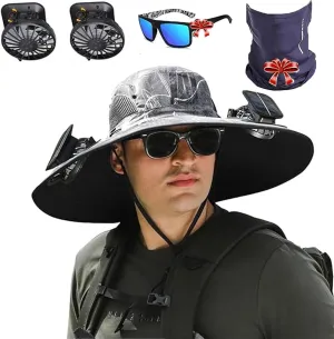 Colitt - Fishing Hat with Built in Fan, Colitt Fishing Hat, USB & Solar Powered Fans, Waterproof Removable