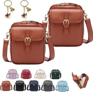 Collaboraten1 Crossbody Leather Bag, 2025 New Vintage Double Layer Urvashi Crossbody Leather Bag for Women