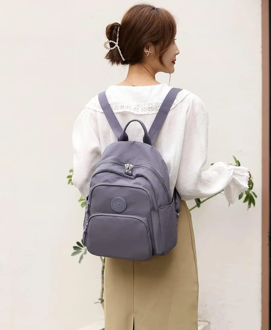 Collsants Small Nylon Backpack for Women Mini Backpack Purse Ladies Fashion Backpack Small Travel Bag Daypack(grey)