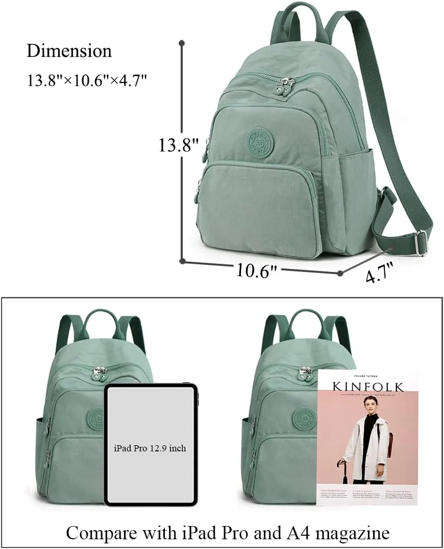 Collsants Small Nylon Backpack for Women Mini Backpack Purse Ladies Fashion Backpack Small Travel Bag Daypack(light blue)