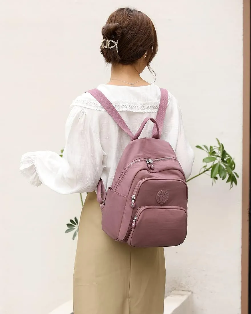 Collsants Small Nylon Backpack for Women Mini Backpack Purse Ladies Fashion Backpack Small Travel Bag Daypack(light blue)