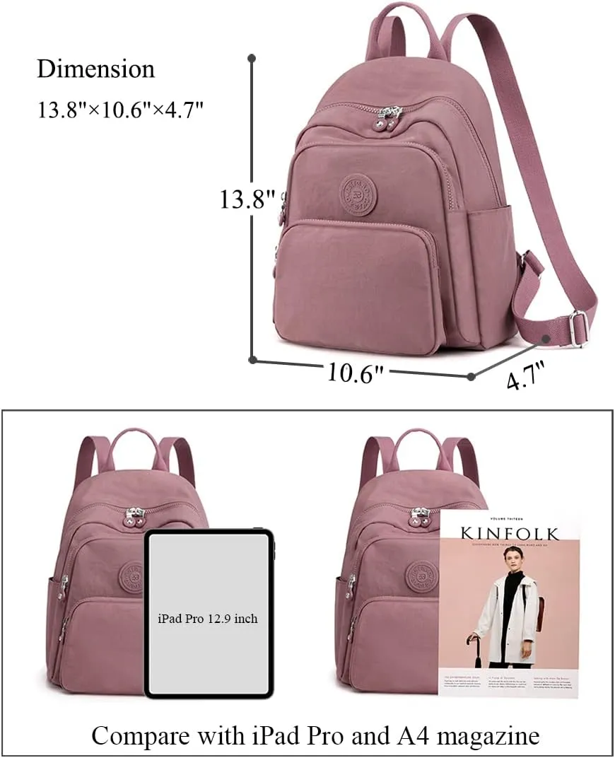 Collsants Small Nylon Backpack for Women Mini Backpack Purse Ladies Fashion Backpack Small Travel Bag Daypack(pink)