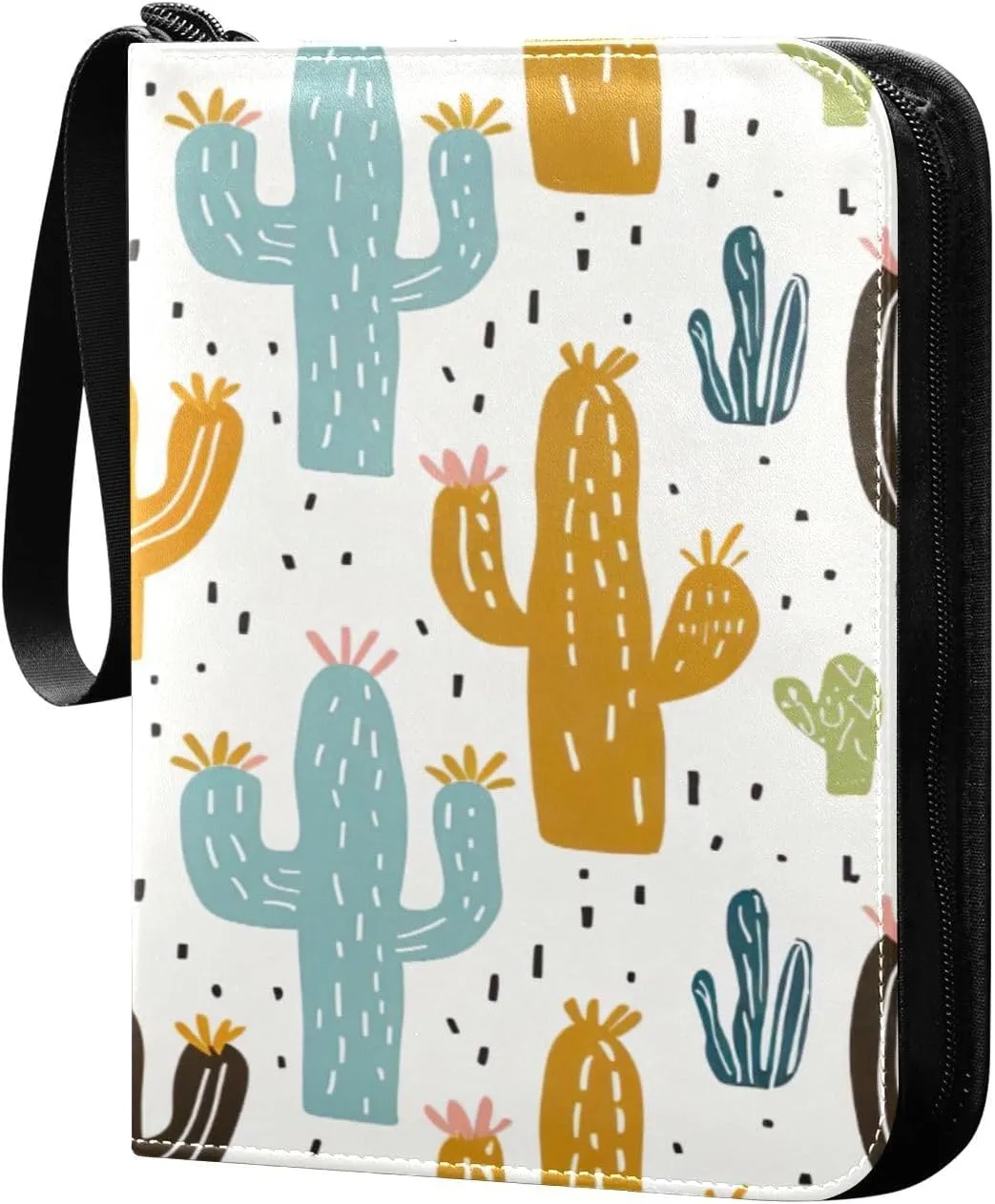 Colorful Cactus Card Binder 4-Pocket, 400 Pockets Trading Cards Holder Games Card Albums Storage Organizer Case for Football, Baseball Cards