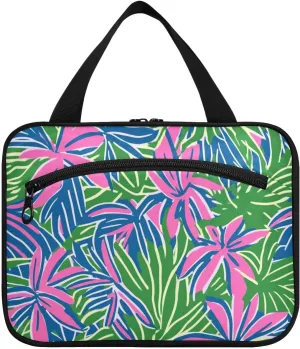 Colorful Leaves hanging bag travel cosmetic bag with hook, designer washable toiletry organizer for cruise travel bathroom cartera para maquillaje L