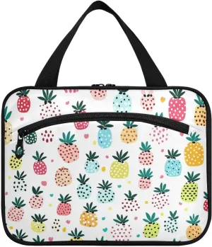 Colorful Multi-pineapple Cartoon Style hanging travel bags with hook, designer fashion bags for men for dad work estuche para guardar maquillaje L