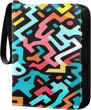 Colorful Texture Card Binder 4-Pocket, 400 Pockets Trading Cards Holder Games Card Albums Storage Organizer Case for Football, Baseball Cards
