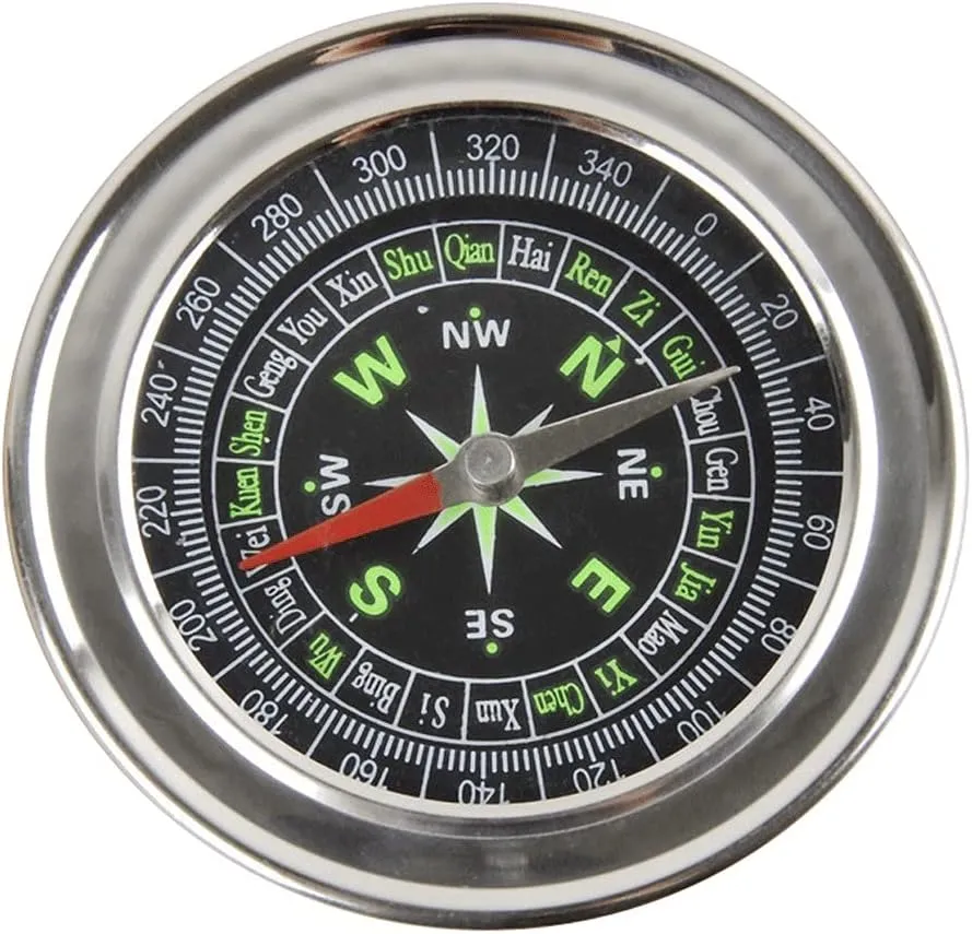 Compass Hiking, Metal Stainless Steel Large Compass Portable Compass Navigation North Guide for Outdoor Mountaineering Tourism Compass