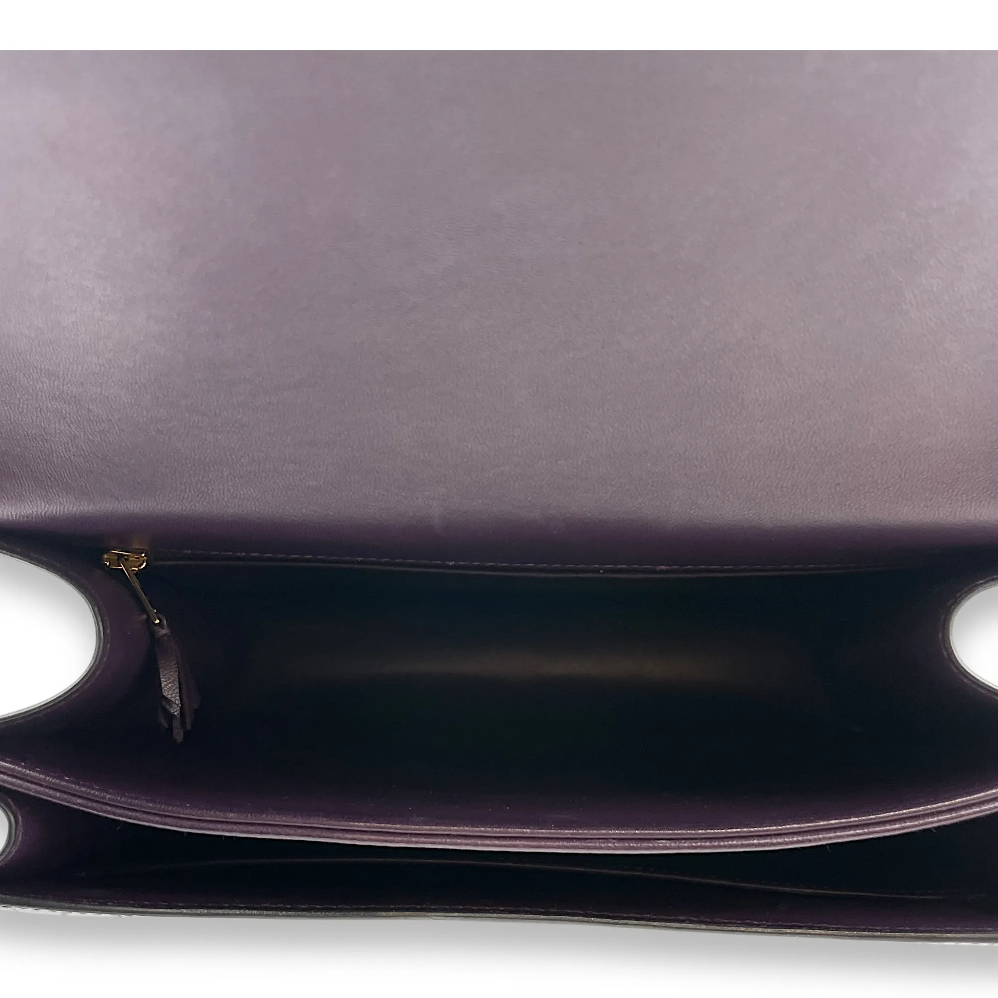 Constance 24 Amethyst in Shiny Alligator, Gold hardware