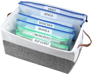 COODHI Board Game Storage Organizers, Board Game Containers with 12pcs Zipper Bags and Writable Stickers for Office Supplies,Puzzles,Video Game,Craft Product