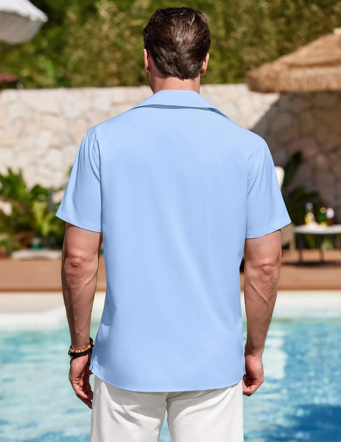 COOFANDY Men's Cuban Guayabera Shirt Summer Beach Vacation Shirt Casual Short Sleeve Button Down Resort Wear