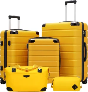 Coolife Luggage Set Suitcase 3 Piece Set Carry On Travel Luggage TSA Lock Spinner Wheels Aluminum Corner Protectors Hard Shell Lightweight Suitcase Set