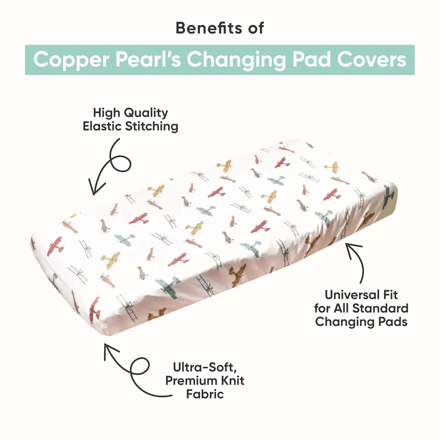 Copper Pearl Premium Knit Changing Pad Cover Soft, Stylish, and Universal Fit for All Standard Diaper Changing Pads, Trendy Design Changing Pad Covers, Cosmos