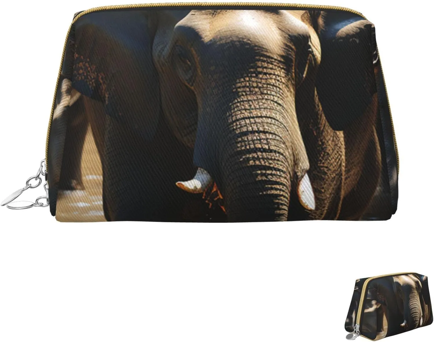 Cosmetic bag Travel Makeup Bag Waterproof Toiletry Pouch Portable Wide open Pouch Elephant drinking water Makeup Organizer Case Large Capacity Zipper Pouch Toiletry bag for women