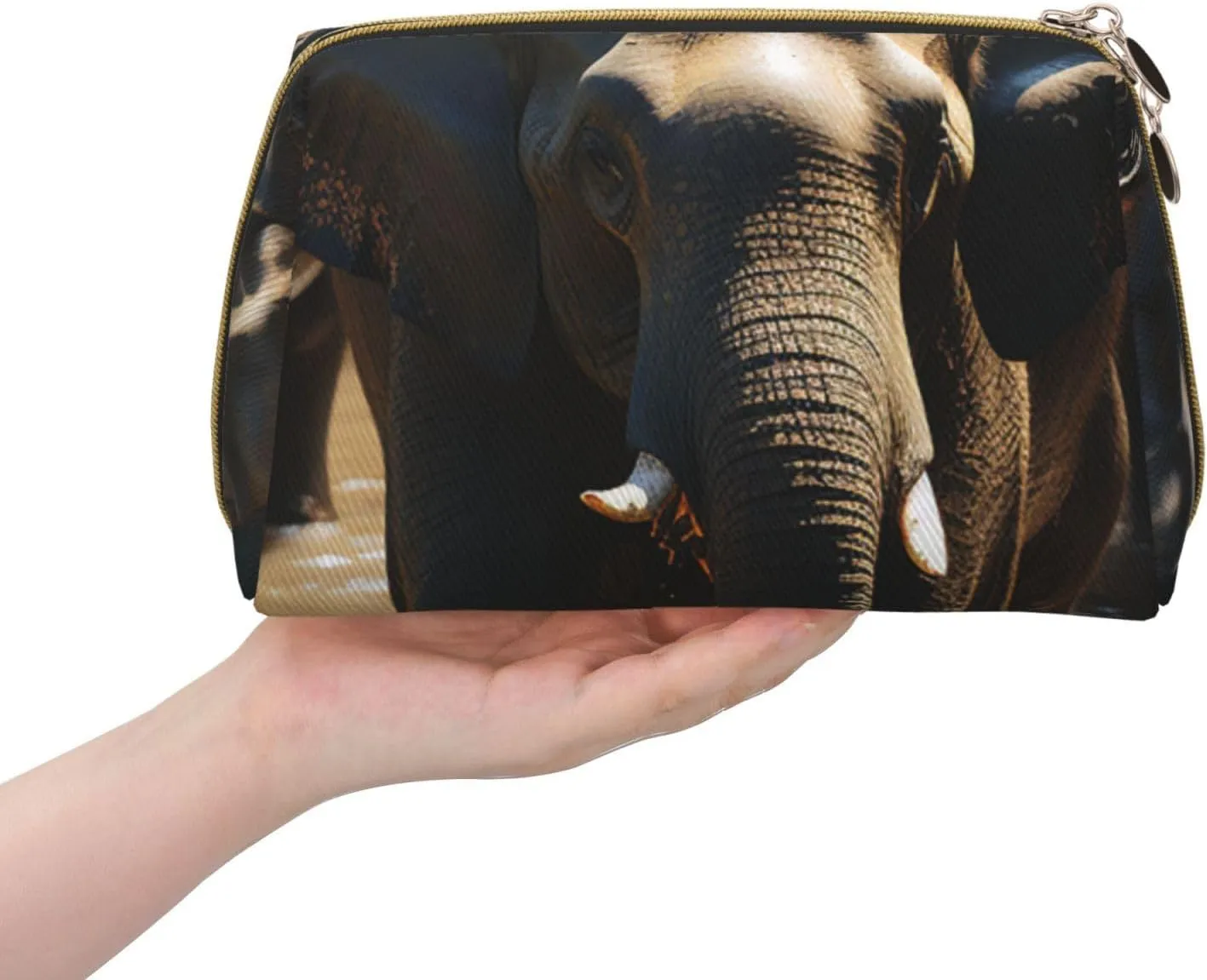 Cosmetic bag Travel Makeup Bag Waterproof Toiletry Pouch Portable Wide open Pouch Elephant drinking water Makeup Organizer Case Large Capacity Zipper Pouch Toiletry bag for women