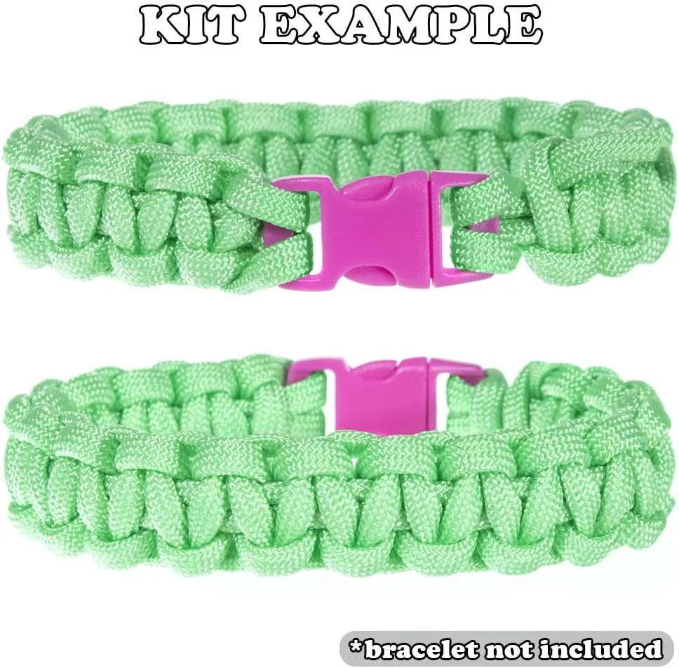 Craft County 550 Paracord Crafting DIY Kits - 80 Feet of Paracord and 8-3/8 Inch Buckles - Arts and Crafts, Bracelets, Keychains, Lanyards