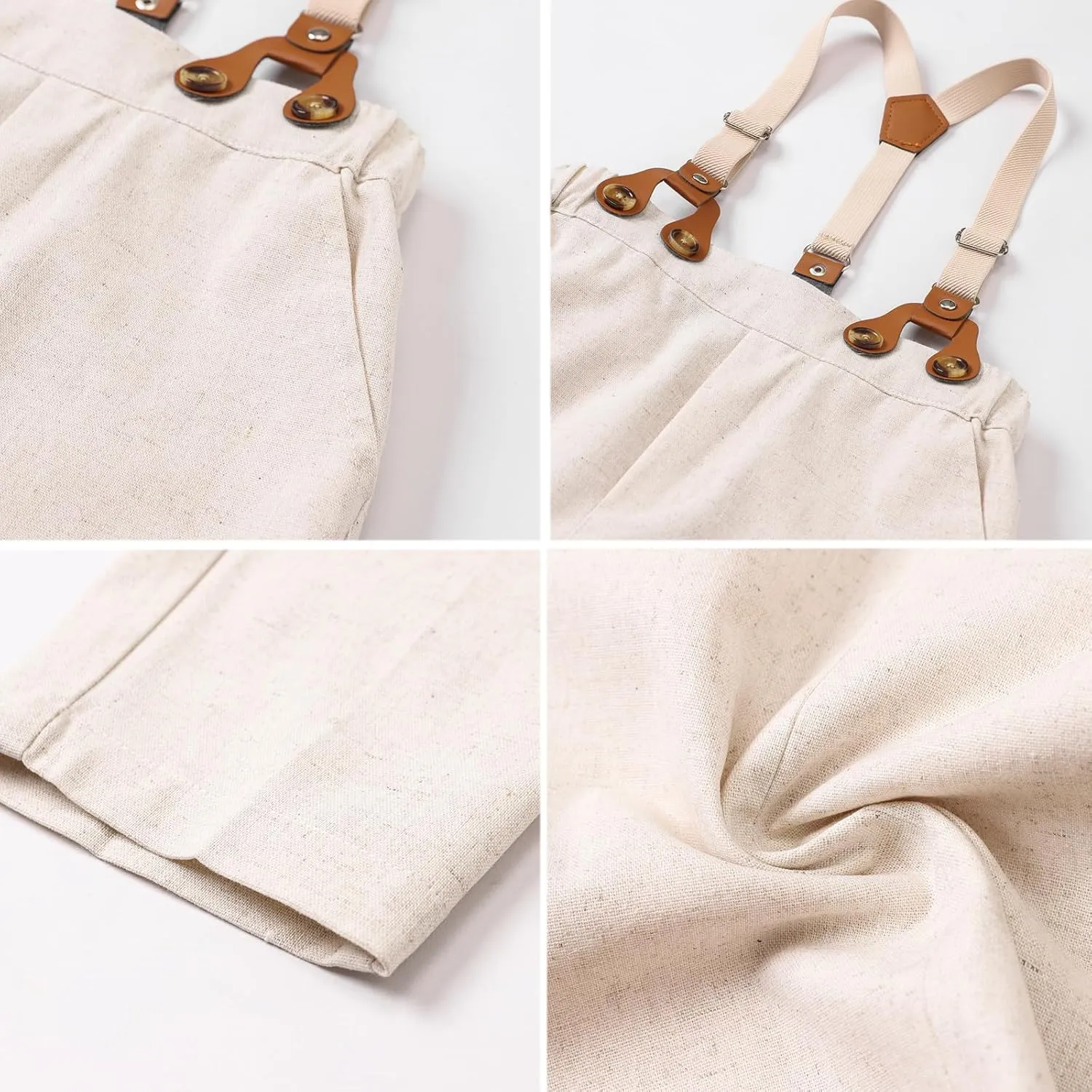 Cromoncent Boy Cotton and Linen Gentleman Suit, Shirt   Pants   Vest, 3 Months - 9 Years