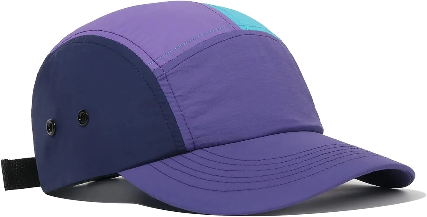 Croogo Men's 5 Panel Multi Color Baseball Cap UPF 50  Outdoor Trucker Hats Nylon Lightweight Golf Sports Cap Visor Hiphop Cap