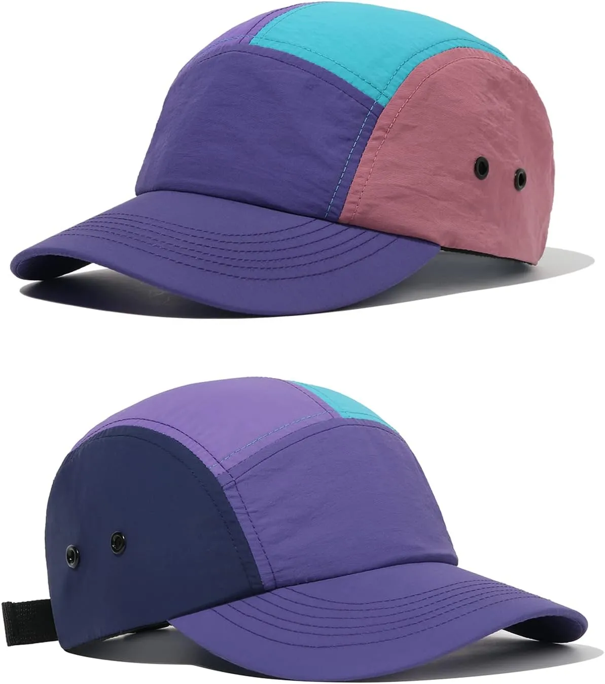 Croogo Men's 5 Panel Multi Color Baseball Cap UPF 50  Outdoor Trucker Hats Nylon Lightweight Golf Sports Cap Visor Hiphop Cap