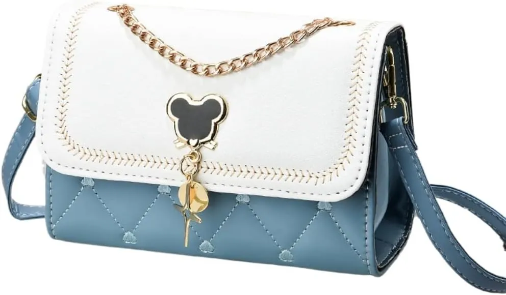Crossbody Bag and Satchel Purse for Women- Fashion Chain shiny Chain Purse PU Leather HandBag