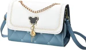 Crossbody Bag and Satchel Purse for Women- Fashion Chain shiny Chain Purse PU Leather HandBag